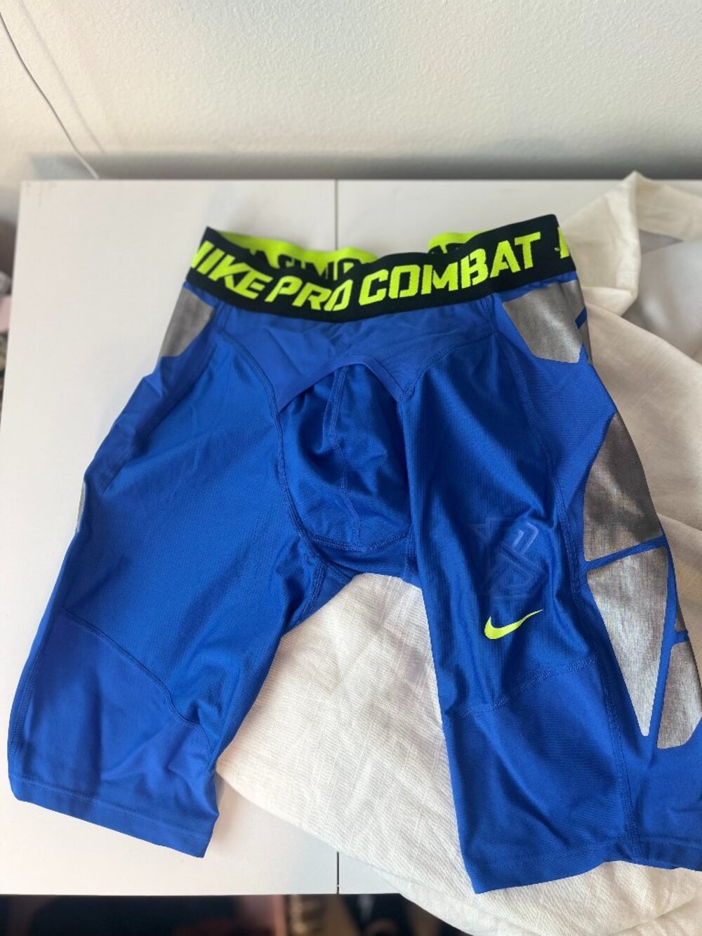 Nike Pro Combat Compression Dri-Fit Shorts Blue Mens LG Softball Baseball